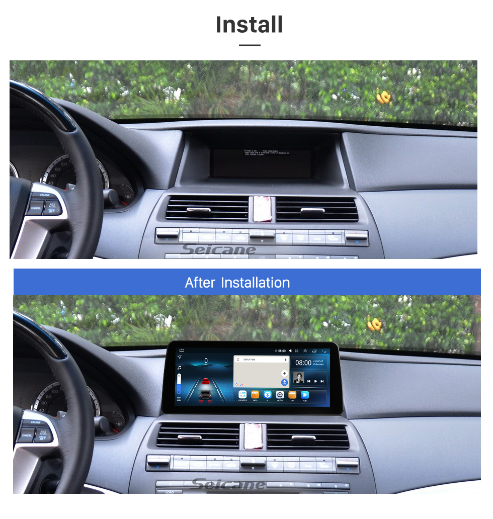 Seicane 12,3 Zoll Android 12.0 für 2008 2009–2013 Honda Accord 8 2011 2012 Honda Crosstour Stereo-GPS-Navigationssystem mit Bluetooth-Touchscreen-Unterstützung Rückfahrkamera Seicane 12,3 Zoll Android 12.0 für 2008 2009–2013 Honda Accord 8 2011 2012 Honda Crosstour Stereo-GPS-Navigationssystem mit Bluetooth-Touchscreen-Unterstützung Rückfahrkamera