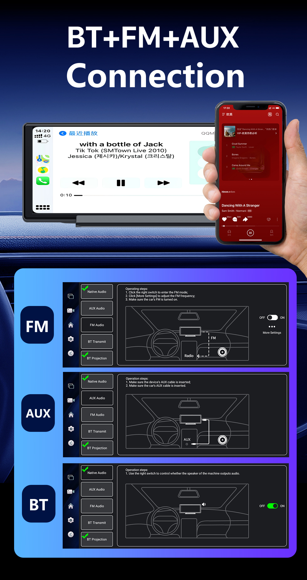 Seicane Système de navigation GPS à écran intelligent Carplay, Android 10.26, 12.0 pouces, avec écran tactile Bluetooth, prise en charge de la caméra de recul