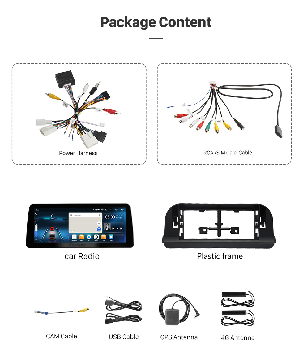 Seicane 12,3 pouces Android 12.0 pour 2022 TOYOTA Frontlander 2019-2021 Corolla 2019 Levin 2021 Allion Radio Système de navigation GPS avec écran tactile HD Prise en charge Bluetooth Carplay OBD2