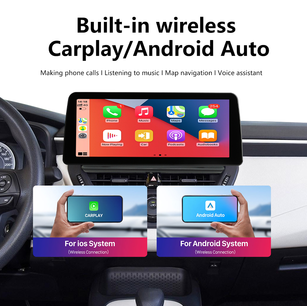 Seicane 12,3 pouces Android 12.0 pour 2022 TOYOTA Frontlander 2019-2021 Corolla 2019 Levin 2021 Allion Radio Système de navigation GPS avec écran tactile HD Prise en charge Bluetooth Carplay OBD2