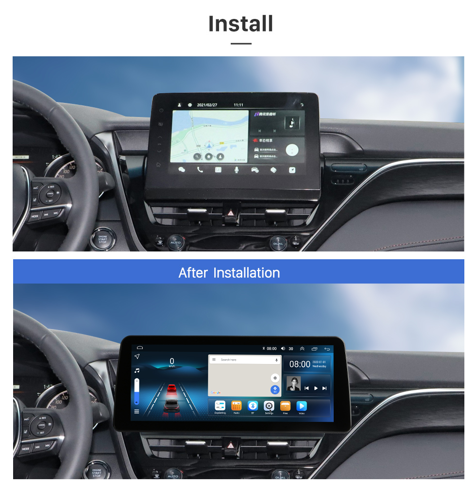 Seicane Carplay Android 12.0 12,3-Zoll-HD-Touchscreen-GPS-Navigationsradio für 2021 TOYOTA Camry mit Bluetooth-Unterstützung Rückfahrkamera Seicane Carplay Android 12.0 12,3-Zoll-HD-Touchscreen-GPS-Navigationsradio für 2021 TOYOTA Camry mit Bluetooth-Unterstützung Rückfahrkamera