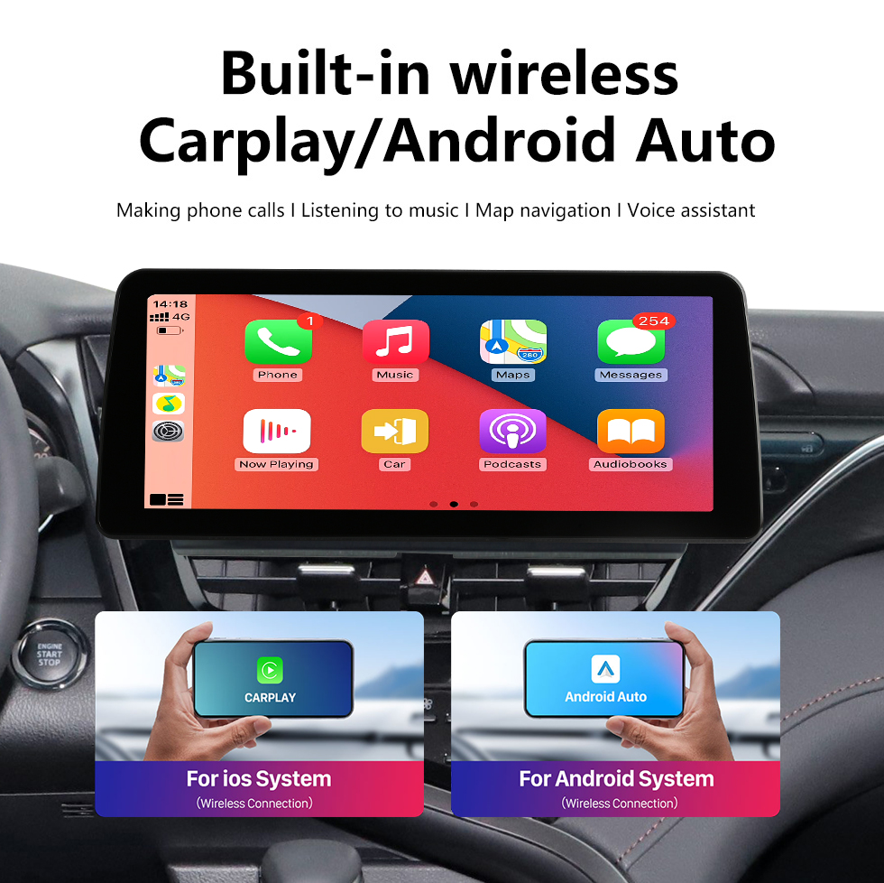 Seicane Carplay Android 12.0 12.3 inch HD Touchscreen GPS Navigation Radio for 2021 YOYOTA Camry with Bluetooth support Rearview Camera
