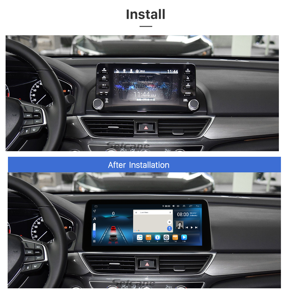 Seicane 12.3 Inch Android 12.0 HD Touchscreen for 2018 2019 2020 2021 2022 Honda inspire Accord 10 Car Stereo with Bluetooth Aftermarket Navigation Support Steering Wheel Control