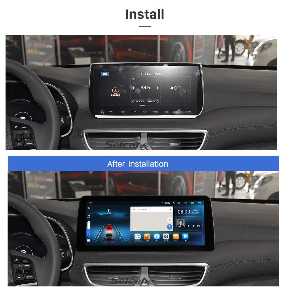 Seicane Android 12.0 HD Touchscreen 12.3 inch For 2019 2020 HYUNDAI Tucson Radio GPS Navigation System with Bluetooth support Carplay