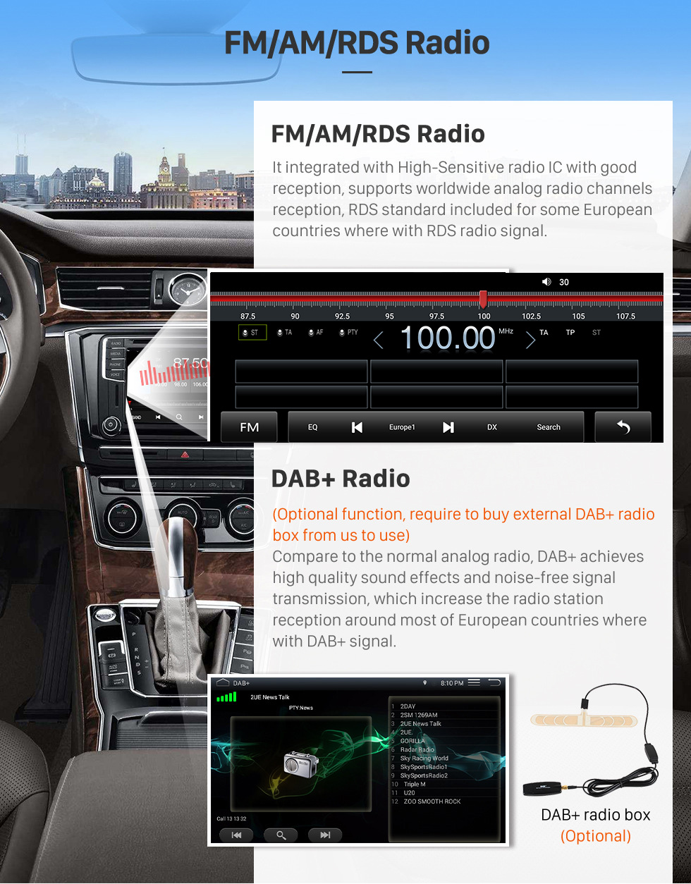 Seicane HD Pantalla táctil Estéreo Android 12.0 Carplay 12.3 pulgadas para 2017 2018 2019-2022 Geely Jiaji Maple Leaf V80 Reemplazo de radio con navegación GPS Soporte Bluetooth FM / AM Cámara de visión trasera WIFI