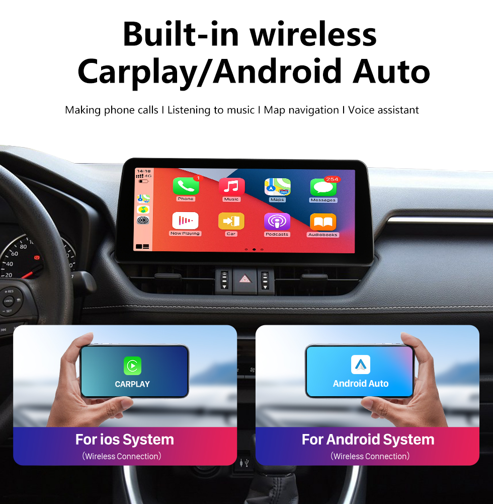 Seicane Android 12.0 Carplay 12,3 Zoll Full-Fit-Bildschirm für 2020 2021 2022 TOYOTA RAV4 Willander GPS-Navigationsradio mit Bluetooth