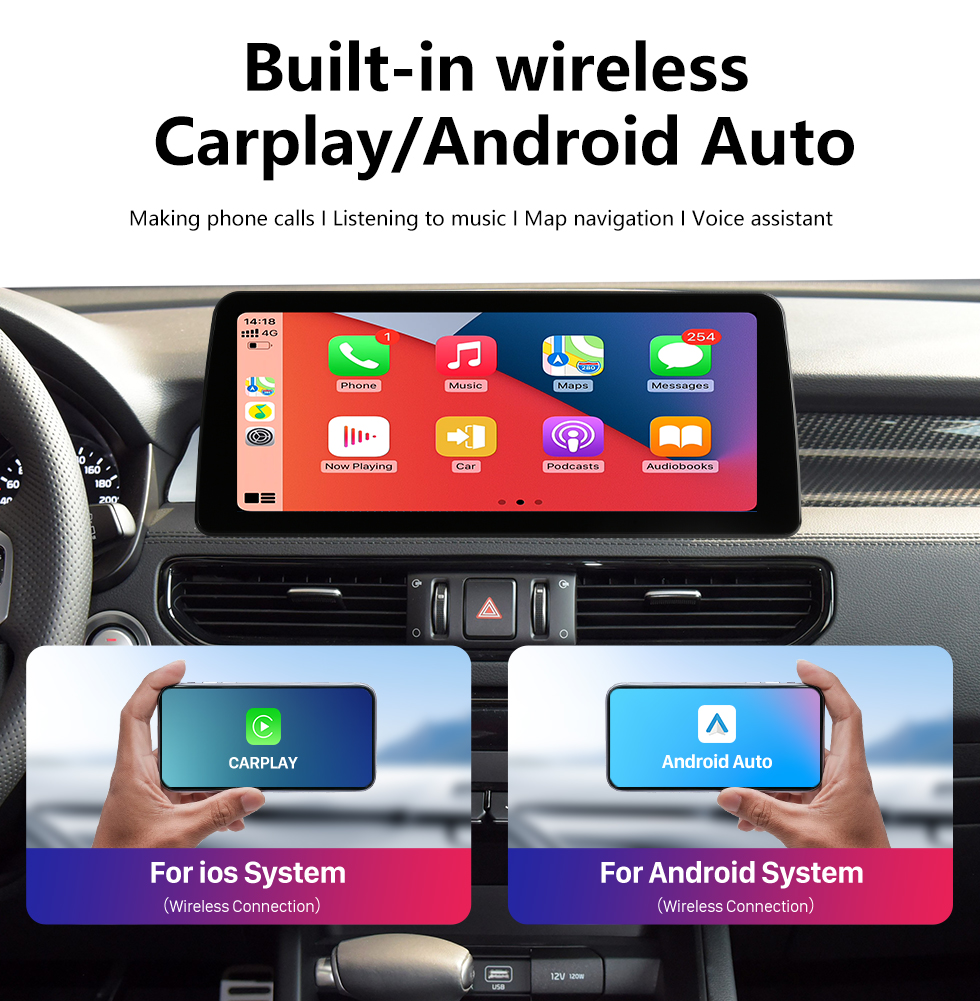 Seicane Écran tactile HD stéréo Android 12.0 Carplay 12,3 pouces pour 2017 2018-2020 KIA KX7 Radio de remplacement avec prise en charge de la navigation GPS Caméra de recul WIFI