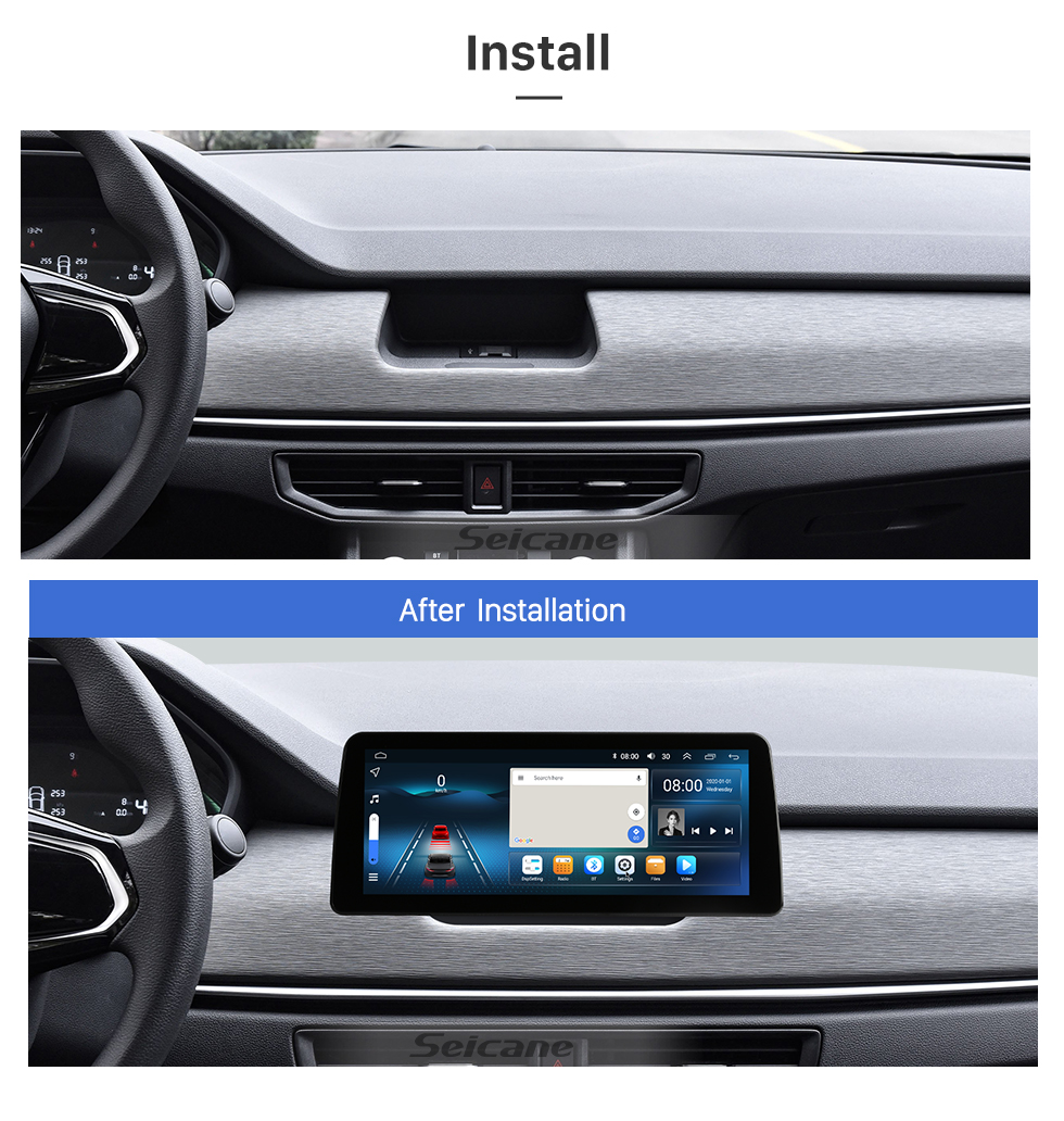 Seicane 12,3 pouces Android 12.0 pour 2021 WM Motor E5 Radio de navigation GPS avec écran tactile Bluetooth AUX prise en charge OBD2 DVR Carplay