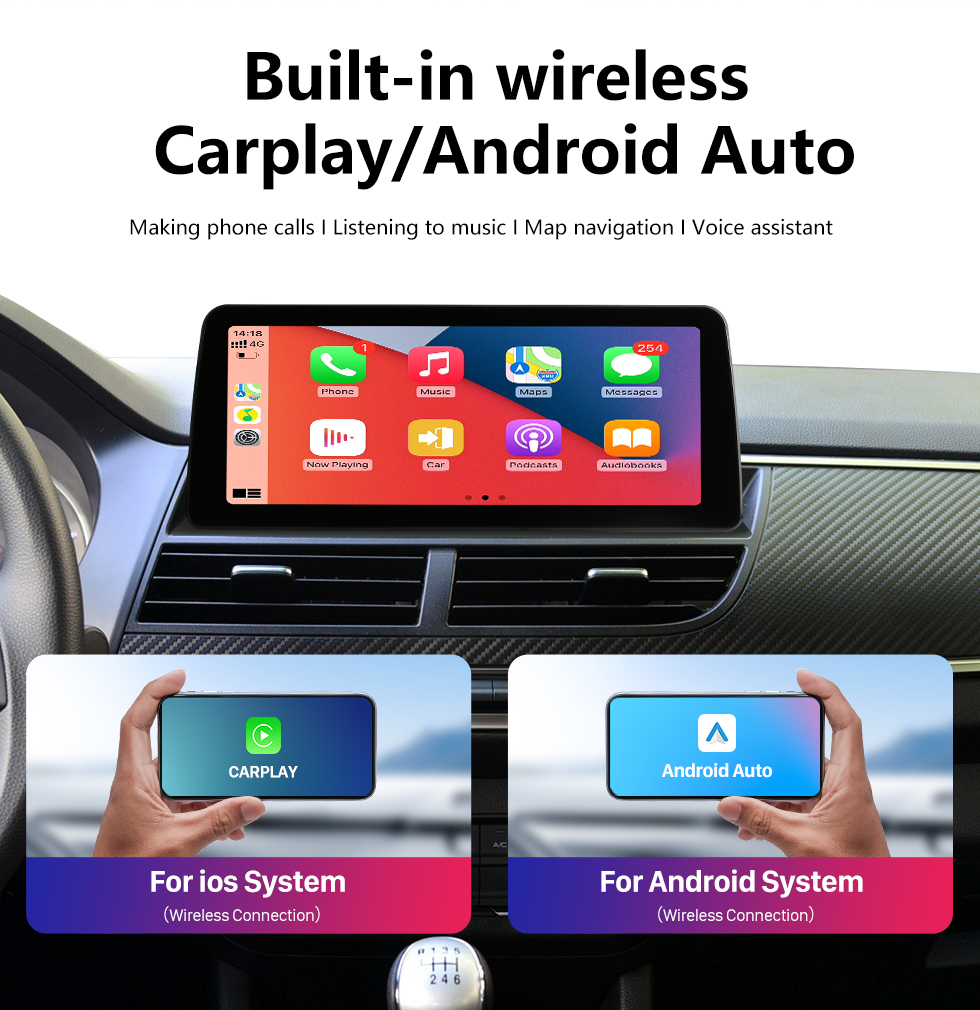 Seicane Android 12.0 Carplay Tela Full Fit de 12,3 polegadas para 2014 2015 2016 2017 2018 2019 Mazda3 Axela Rádio de navegação GPS com bluetooth