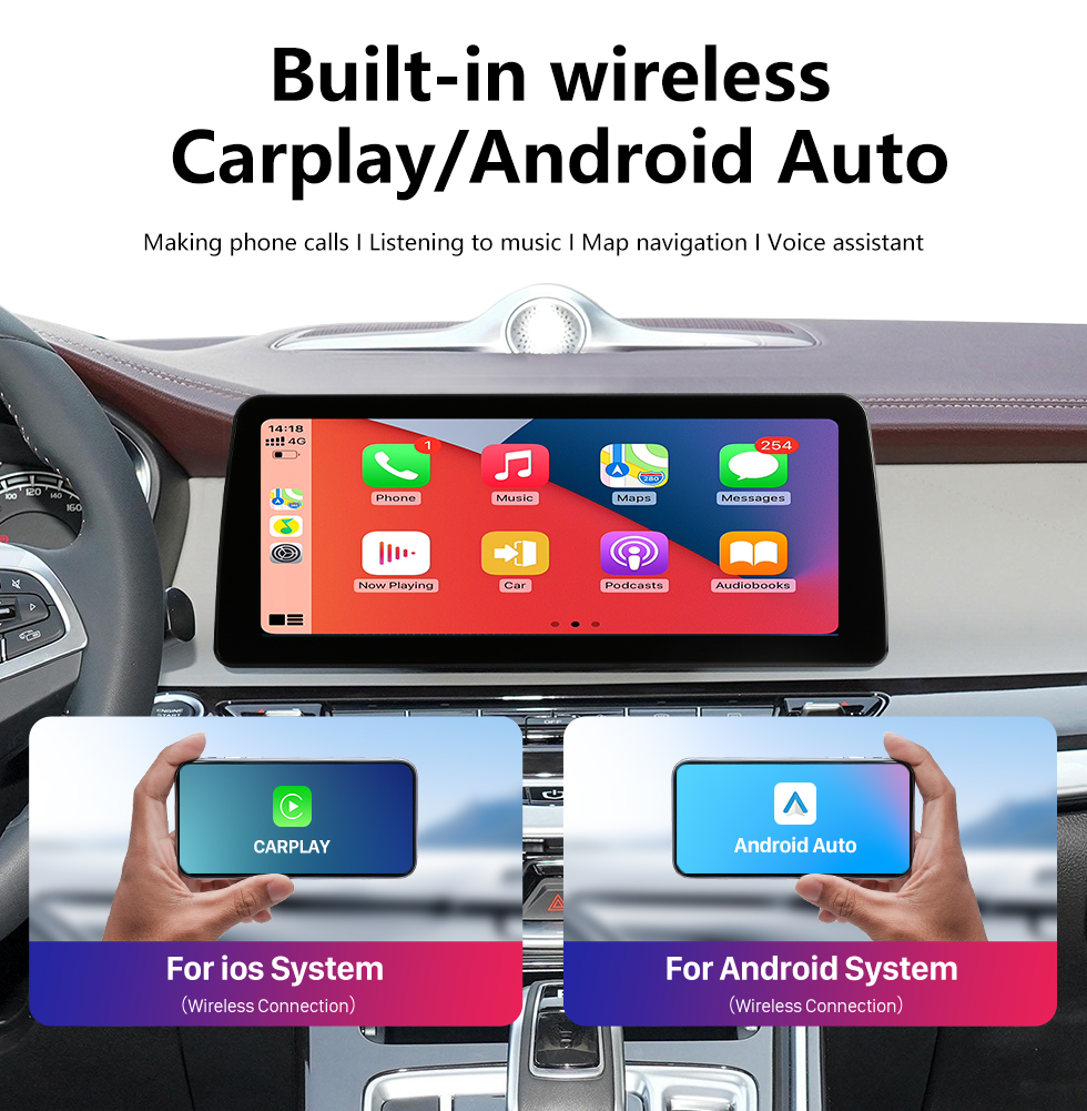 Seicane HD Touchscreen Estéreo Android 12.0 Carplay 12,3 polegadas para 2016 Mercedes-Benz vito Substituição de rádio com navegação GPS Bluetooth FM/AM suporte Câmera de visão traseira WIFI