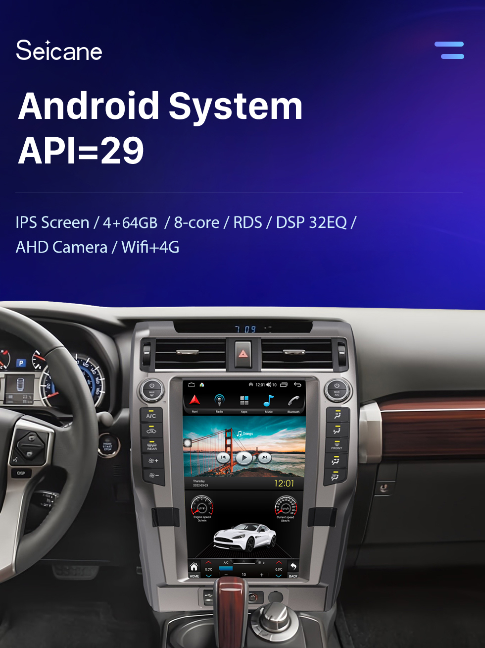 Seicane 15.6 inch Android 10.0 HD Touchscreen GPS Navigation Radio for 2010 2011 2012-2022 TOYOTA 4Runner with Bluetooth Carplay support TPMS Seicane 15.6 inch Android 10.0 HD Touchscreen GPS Navigation Radio for 2010 2011 2012-2022 TOYOTA 4Runner with Bluetooth Carplay support TPMS