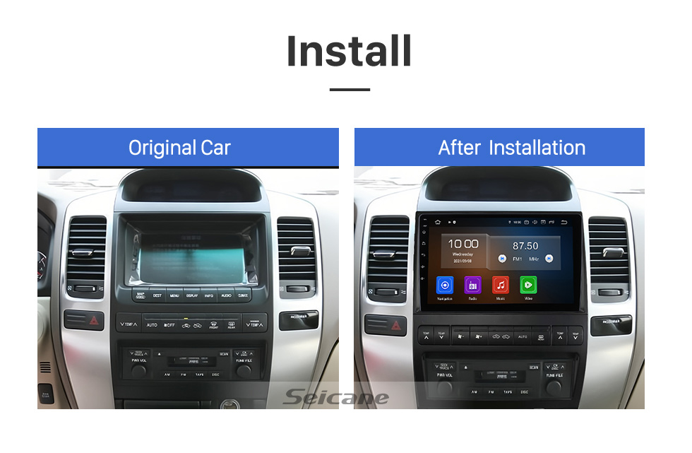 Seicane Carplay 9 inch Radio Android 13.0 for 2003-2009 TOYOTA PRADO GPS Navigation Head Unit Bluetooth HD Touchscreen support TPMS DVR DAB+ Wifi Seicane Carplay 9 inch Radio Android 13.0 for 2003-2009 TOYOTA PRADO GPS Navigation Head Unit Bluetooth HD Touchscreen support TPMS DVR DAB+ Wifi