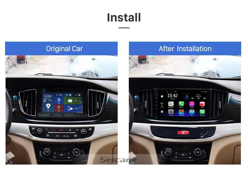 Seicane OEM 9 pulgadas Android 13.0 para 2016 2017 2018 2019 FIAT TORO Radio Bluetooth HD Pantalla táctil Sistema de navegación GPS compatible con Carplay DAB +