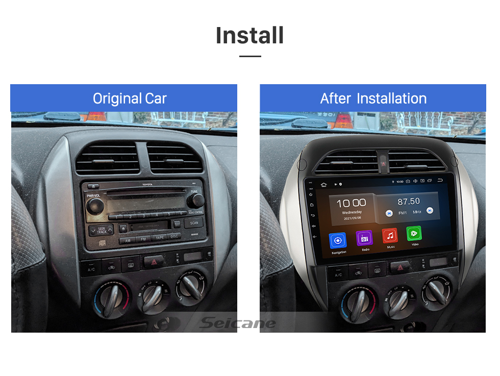 Seicane 9 inch Android 13.0 for 2003 2004 2005 TOYOTA RAV4 Stereo GPS navigation system with Bluetooth TouchScreen support Rearview Camera Seicane 9 inch Android 13.0 for 2003 2004 2005 TOYOTA RAV4 Stereo GPS navigation system with Bluetooth TouchScreen support Rearview Camera