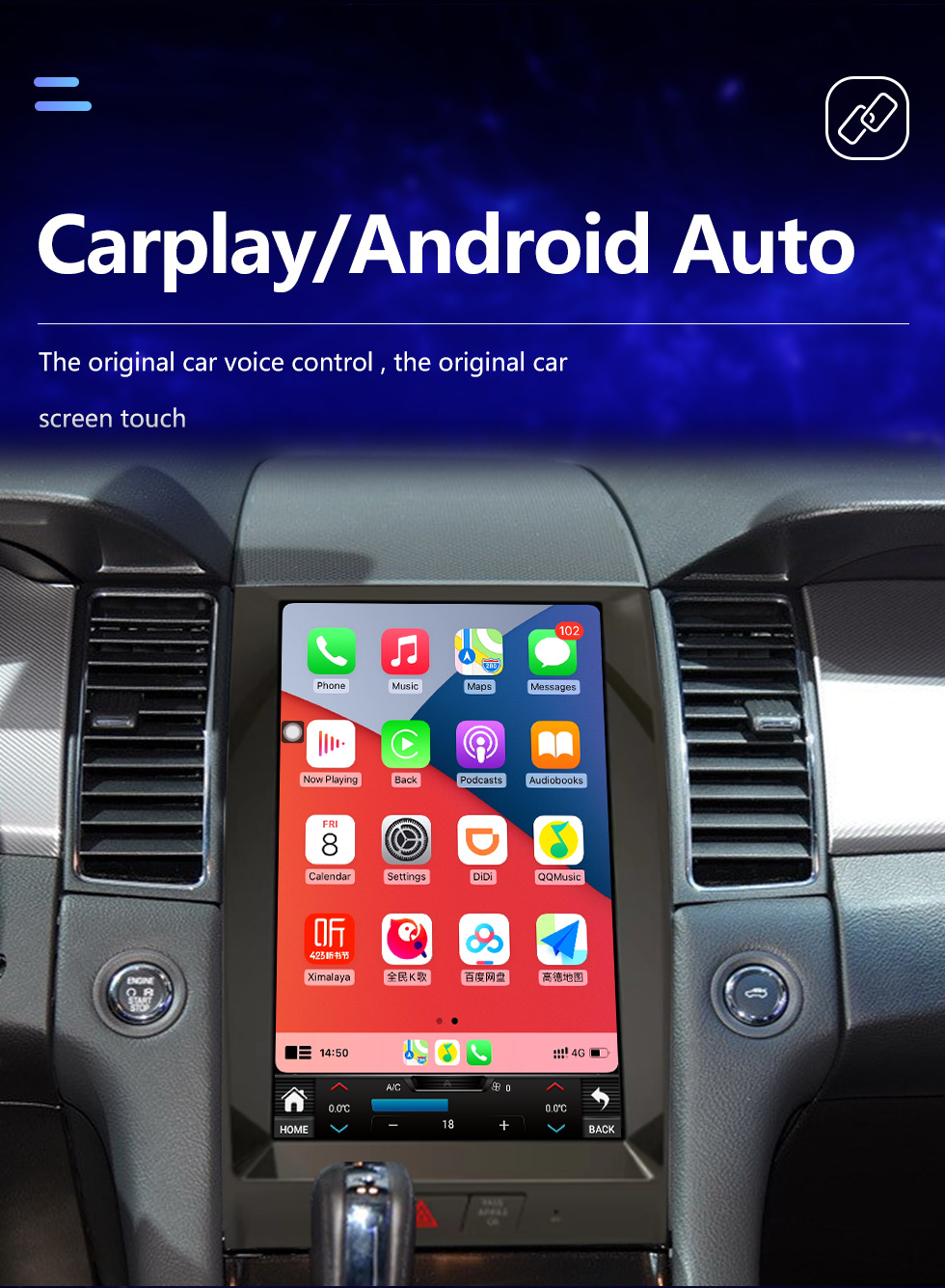 Seicane 13,3 Zoll Android 10.0 HD Touchscreen GPS-Navigationsradio für 2012 2013 2014-2016 TAURUS mit Bluetooth Carplay-Unterstützung TPMS AHD-Kamera