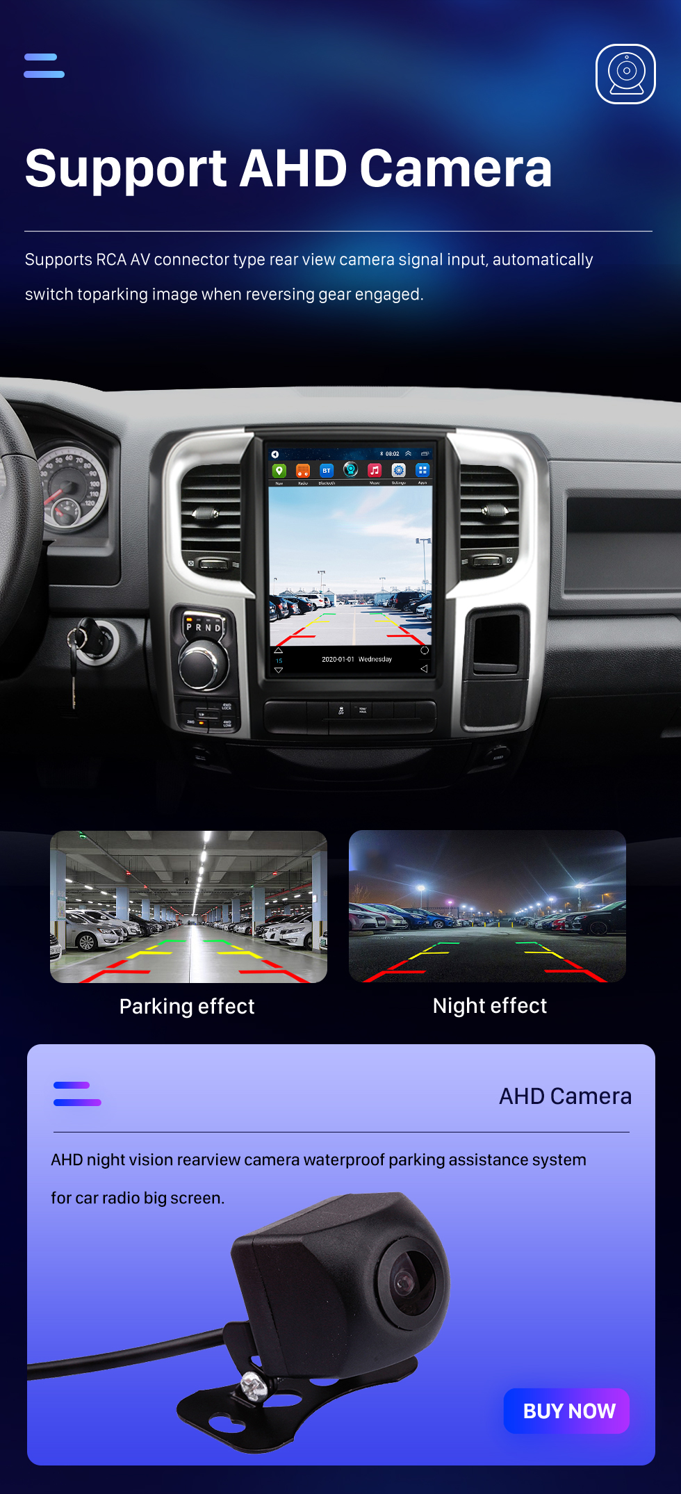 Seicane Radio de navegación GPS con pantalla táctil Android 10.0 HD de 12.1 pulgadas para Dodge Ram 2013 2014 2015-2018 con soporte Bluetooth Carplay Cámara TPMS AHD