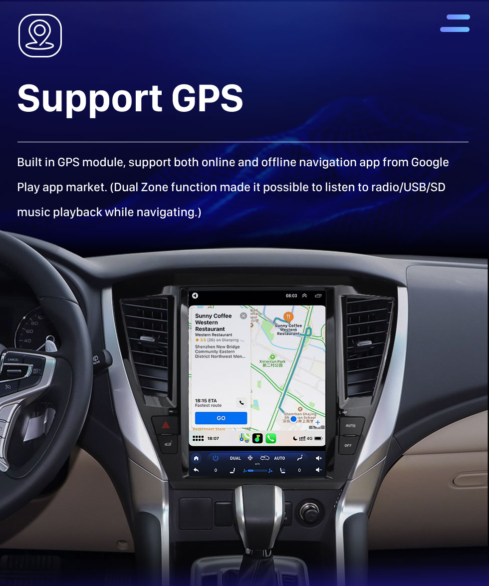 Seicane Carplay OEM 12.1 pulgadas Android 10.0 para 2018 2019 2020 TOYOTA Fortuner Radio Sistema de navegación GPS automático Android con pantalla táctil HD Soporte Bluetooth OBD2 DVR