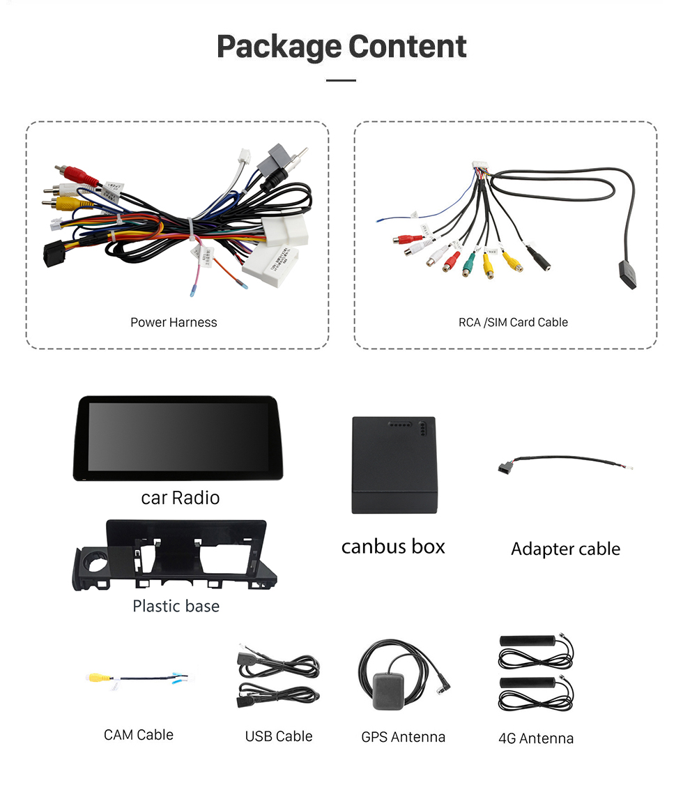 Seicane 12.3 pulgadas Android 12.0 para 2017 2018 2019 Mazda 6 Atz Sistema de navegación GPS estéreo con soporte de pantalla táctil Bluetooth Cámara de visión trasera