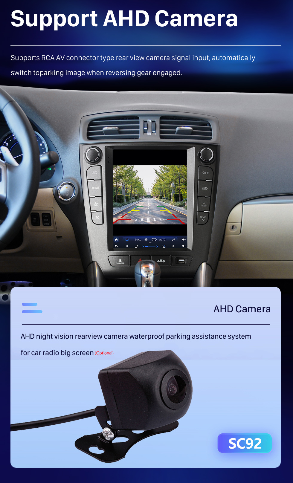 Seicane Android 10.0 9,7 pouces pour 2006 2007 2008-2012 Lexus IS250 IS300 IS200 IS220 IS350 Radio avec système de navigation GPS à écran tactile HD Prise en charge Bluetooth Carplay TPMS