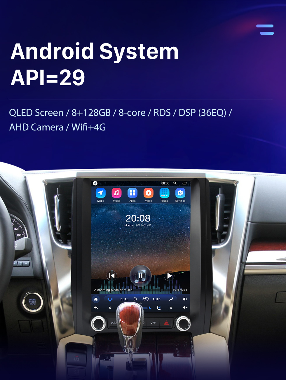 Seicane Carplay 12.1 polegadas Android 10.0 para 2015 2016 2017-2020 TOYOTA Alphard Velfire Rádio Sistema de Navegação GPS com Tela Sensível Ao Toque HD Suporte Bluetooth OBD2 DVR TPMS Seicane Carplay 12.1 polegadas Android 10.0 para 2015 2016 2017-2020 TOYOTA Alphard Velfire Rádio Sistema de Navegação GPS com Tela Sensível Ao Toque HD Suporte Bluetooth OBD2 DVR TPMS