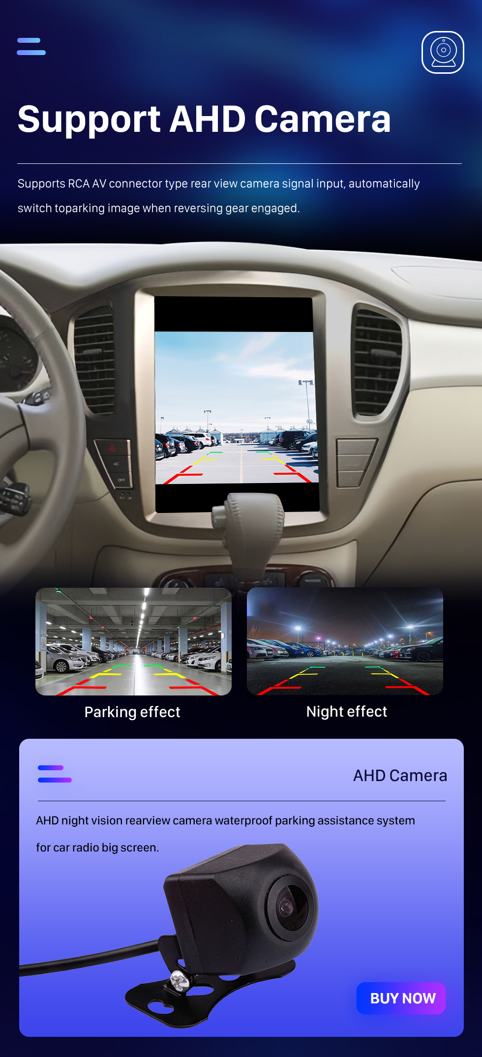 Seicane Carplay Radio 12.1 inch for 2001 2002-2007 TOYOTA Highlander Android 10.0 HD Touchscreen Android Auto GPS Navigation support WIFI Rearview Camera
