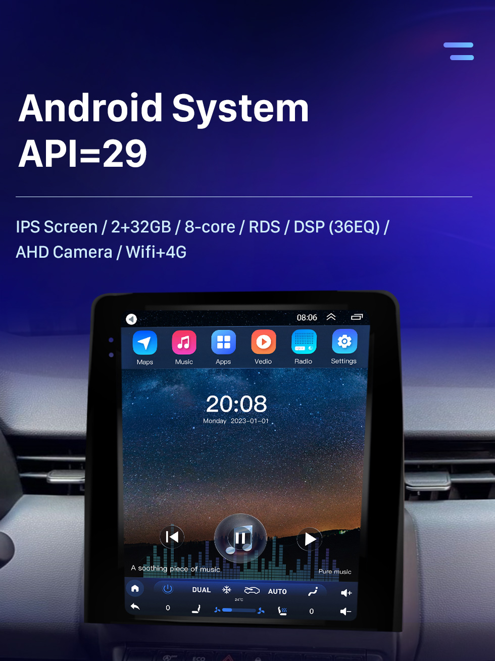 Seicane Carplay OEM 9.7 pulgadas Android 10.0 para Renault Clio5 2023 Radio Android Auto Sistema de navegación GPS con pantalla táctil HD Soporte Bluetooth OBD2 DVR Seicane Carplay OEM 9.7 pulgadas Android 10.0 para Renault Clio5 2023 Radio Android Auto Sistema de navegación GPS con pantalla táctil HD Soporte Bluetooth OBD2 DVR