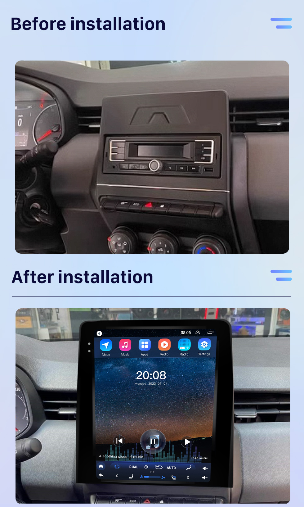 Seicane Carplay OEM 9.7 pulgadas Android 10.0 para Renault Clio5 2023 Radio Android Auto Sistema de navegación GPS con pantalla táctil HD Soporte Bluetooth OBD2 DVR Seicane Carplay OEM 9.7 pulgadas Android 10.0 para Renault Clio5 2023 Radio Android Auto Sistema de navegación GPS con pantalla táctil HD Soporte Bluetooth OBD2 DVR
