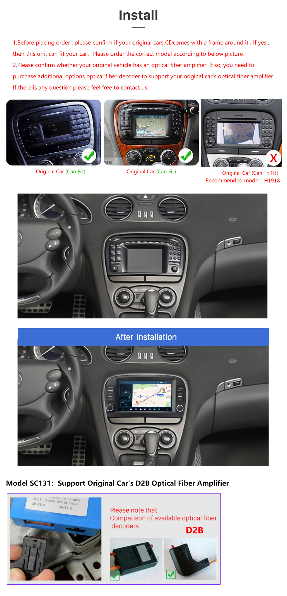 Seicane 7 inch Carplay Radio Android 14.0 for 2001 2002 2003 2004 Mercedes SL R230 SL350 SL500 SL55 SL600 SL65 Car Stereo Touchscreen Head Unit with Bluetooth USB AUX WIFI support DAB+ OBD2 DVR Seicane 7 inch Carplay Radio Android 14.0 for 2001 2002 2003 2004 Mercedes SL R230 SL350 SL500 SL55 SL600 SL65 Car Stereo Touchscreen Head Unit with Bluetooth USB AUX WIFI support DAB+ OBD2 DVR