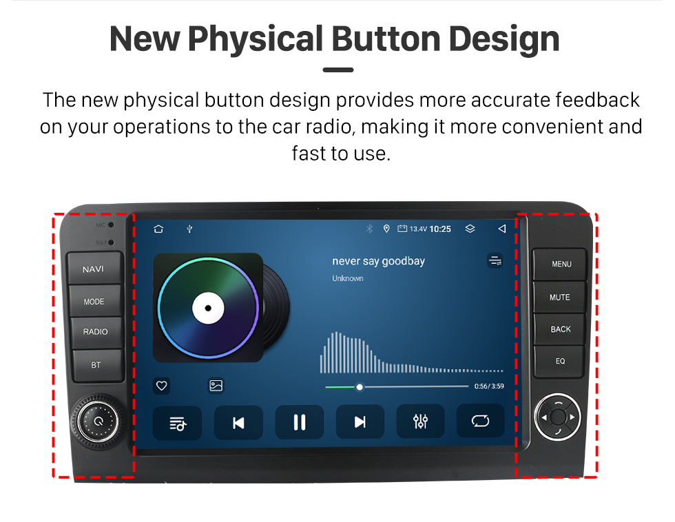 Seicane Android 14.0 Radio Head Unit 9 Inch HD Touchscreen for 2005 2006-2012 Mercedes-Benz ML Car Stereo GPS Navigation System with Bluetooth 4G WIFI Support 1080P Video Backup Camera