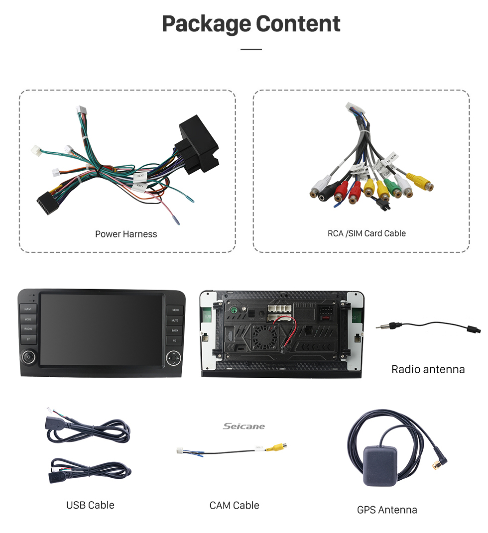 Seicane Android 14.0 Radio Head Unit 9 Inch HD Touchscreen for 2005 2006-2012 Mercedes-Benz ML Car Stereo GPS Navigation System with Bluetooth 4G WIFI Support 1080P Video Backup Camera