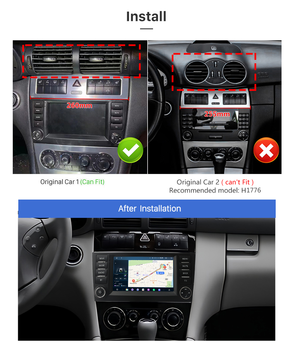 Seicane For 2004 Mercedes Benz C 2006 Mercedes Benz GLK AMG HD Touchscreen Carplay 7 inch Android 14.0 Radio GPS Navigation System Bluetooth support Backup camera Seicane For 2004 Mercedes Benz C 2006 Mercedes Benz GLK AMG HD Touchscreen Carplay 7 inch Android 14.0 Radio GPS Navigation System Bluetooth support Backup camera