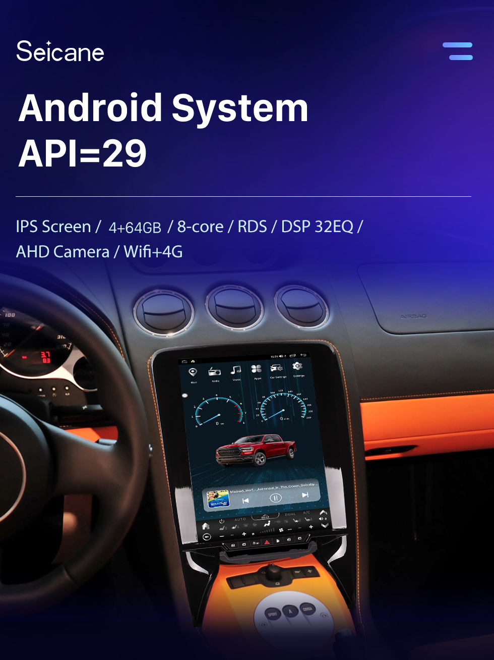Seicane Carplay 12.1 inch Android 10.0 HD Touchscreen GPS Navigation Radio for 2009 Lamborghin Galardo LP560-4 with Bluetooth support TPMS AHD Camera Seicane Carplay 12.1 inch Android 10.0 HD Touchscreen GPS Navigation Radio for 2009 Lamborghin Galardo LP560-4 with Bluetooth support TPMS AHD Camera