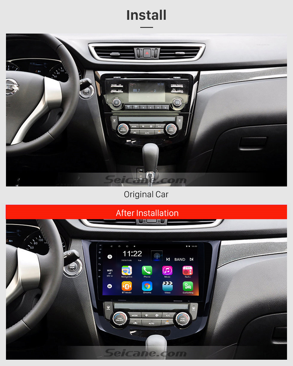 Seicane 10,1 Zoll HD Touchscreen Android 8.1 2014 Nissan QashQai X-Trail GPS-Navigationsradio mit Bluetooth WiFi Spiegel Link USB-Unterstützung Rückfahrkamera OBD2 Seicane 10,1 Zoll HD Touchscreen Android 8.1 2014 Nissan QashQai X-Trail GPS-Navigationsradio mit Bluetooth WiFi Spiegel Link USB-Unterstützung Rückfahrkamera OBD2