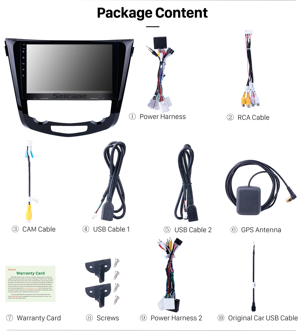 Seicane 10,1 Zoll HD Touchscreen Android 8.1 2014 Nissan QashQai X-Trail GPS-Navigationsradio mit Bluetooth WiFi Spiegel Link USB-Unterstützung Rückfahrkamera OBD2 Seicane 10,1 Zoll HD Touchscreen Android 8.1 2014 Nissan QashQai X-Trail GPS-Navigationsradio mit Bluetooth WiFi Spiegel Link USB-Unterstützung Rückfahrkamera OBD2