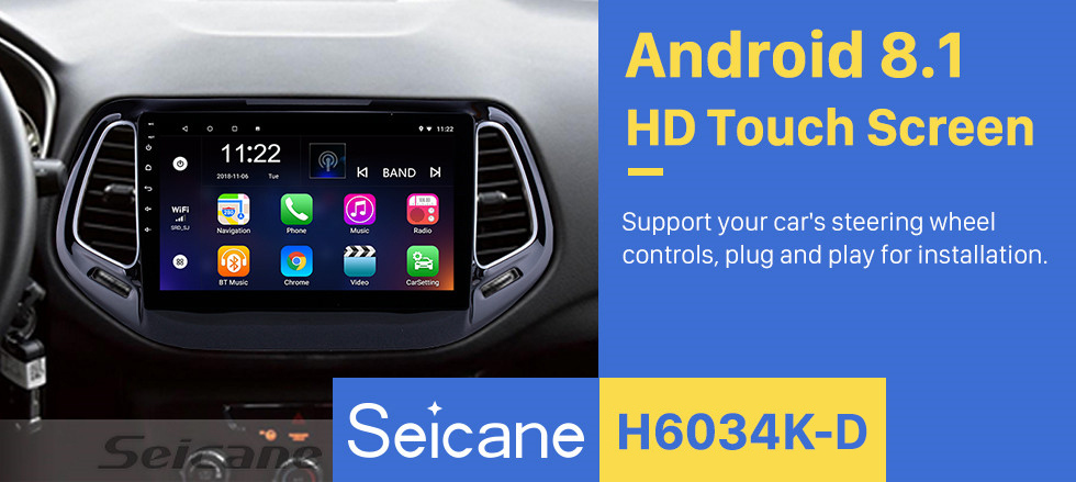 Seicane 10.1 inch 2017 Jeep Compass Android 8.1 Head Unit GPS Navigation USB Mirror Link Bluetooth WIFI Support DVR OBD2 Backup Camera Steering Wheel Control Seicane 10.1 inch 2017 Jeep Compass Android 8.1 Head Unit GPS Navigation USB Mirror Link Bluetooth WIFI Support DVR OBD2 Backup Camera Steering Wheel Control