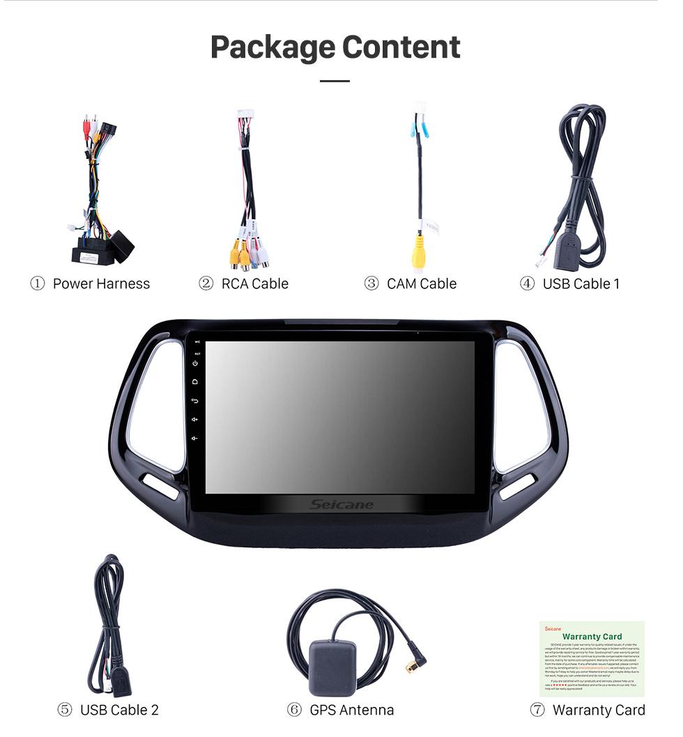 Seicane 10.1 inch 2017 Jeep Compass Android 8.1 Head Unit GPS Navigation USB Mirror Link Bluetooth WIFI Support DVR OBD2 Backup Camera Steering Wheel Control Seicane 10.1 inch 2017 Jeep Compass Android 8.1 Head Unit GPS Navigation USB Mirror Link Bluetooth WIFI Support DVR OBD2 Backup Camera Steering Wheel Control