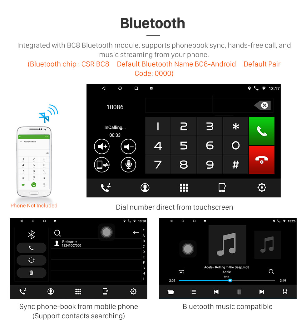 Seicane 10,1 pouces Android 8.1 HD à écran tactile 2012 CITROEN C4 GPS de radio de navigation avec support Bluetooth WIFI Commande au volant, caméra de recul Seicane 10,1 pouces Android 8.1 HD à écran tactile 2012 CITROEN C4 GPS de radio de navigation avec support Bluetooth WIFI Commande au volant, caméra de recul