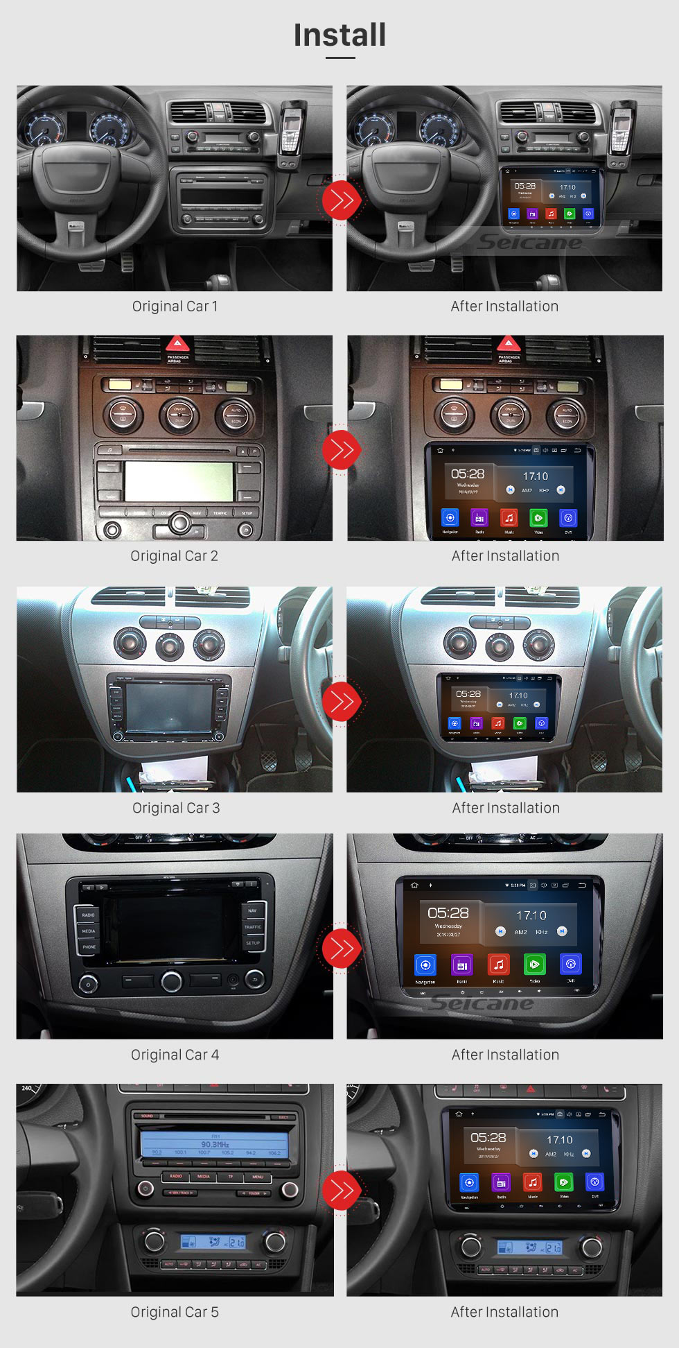 Seicane 9 Zoll HD Touchscreen 2008-2013 VW Volkswagen Passat Tiguan Polo Scirocco Android 9.0 Radio GPS Navigationssystem mit WiFi Mirror Link OBD2 Bluetooth Seicane 9 Zoll HD Touchscreen 2008-2013 VW Volkswagen Passat Tiguan Polo Scirocco Android 9.0 Radio GPS Navigationssystem mit WiFi Mirror Link OBD2 Bluetooth