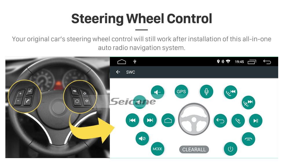 Seicane 6.2 polegadas Android 9.0 para Universal Radio GPS Sistema de Navegação com HD Touchscreen Bluetooth suporte Carplay Mirror Link