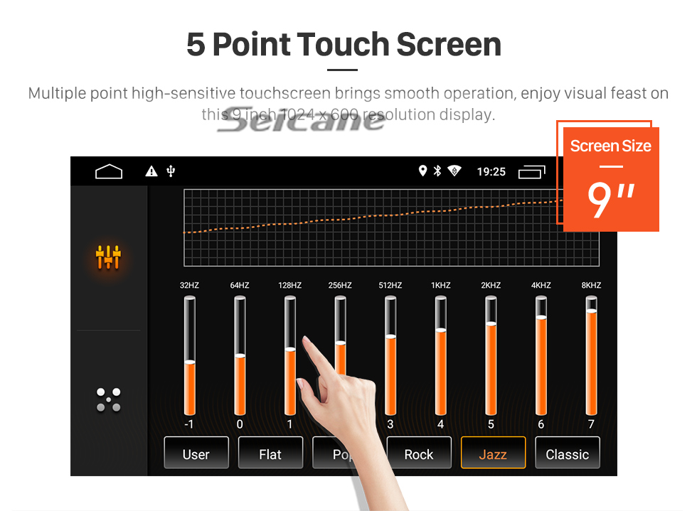 Seicane 6.2 pouces Android 9.0 pour système de navigation GPS radio universel avec support Bluetooth HD à écran tactile Carplay Mirror Link