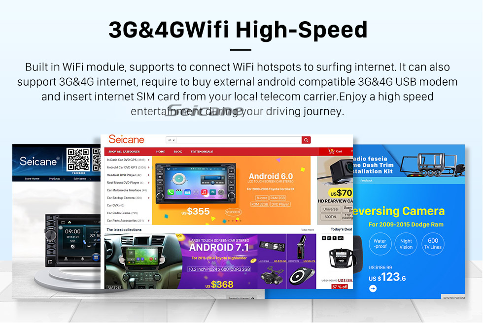 Seicane 6.2 polegadas Android 9.0 para Universal Radio GPS Sistema de Navegação com HD Touchscreen Bluetooth suporte Carplay Mirror Link Seicane 6.2 polegadas Android 9.0 para Universal Radio GPS Sistema de Navegação com HD Touchscreen Bluetooth suporte Carplay Mirror Link