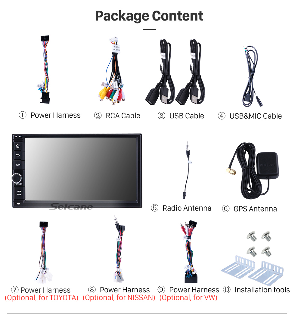 Seicane Android 9.0 7-Zoll-HD-Touchscreen Universal NISSAN TOYOTA VW Volkswagen 2 Din-Radio GPS-Navigationssystem WIFI USB AUX Spiegel Link Bluetooth MP3 Musik Lenkradsteuerung Seicane Android 9.0 7-Zoll-HD-Touchscreen Universal NISSAN TOYOTA VW Volkswagen 2 Din-Radio GPS-Navigationssystem WIFI USB AUX Spiegel Link Bluetooth MP3 Musik Lenkradsteuerung