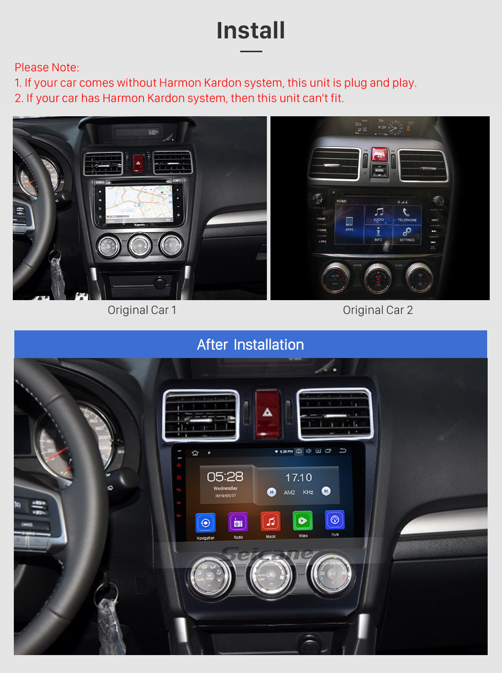 Seicane 2014 2015 2016 Subaru WRX Forester 9 inch Android 9.0 Radio GPS Navigation System Bluetooth Touch Screen 4G WiFi DAB+ TPMS DAB+ DVR OBDII DVD Player Seicane 2014 2015 2016 Subaru WRX Forester 9 inch Android 9.0 Radio GPS Navigation System Bluetooth Touch Screen 4G WiFi DAB+ TPMS DAB+ DVR OBDII DVD Player