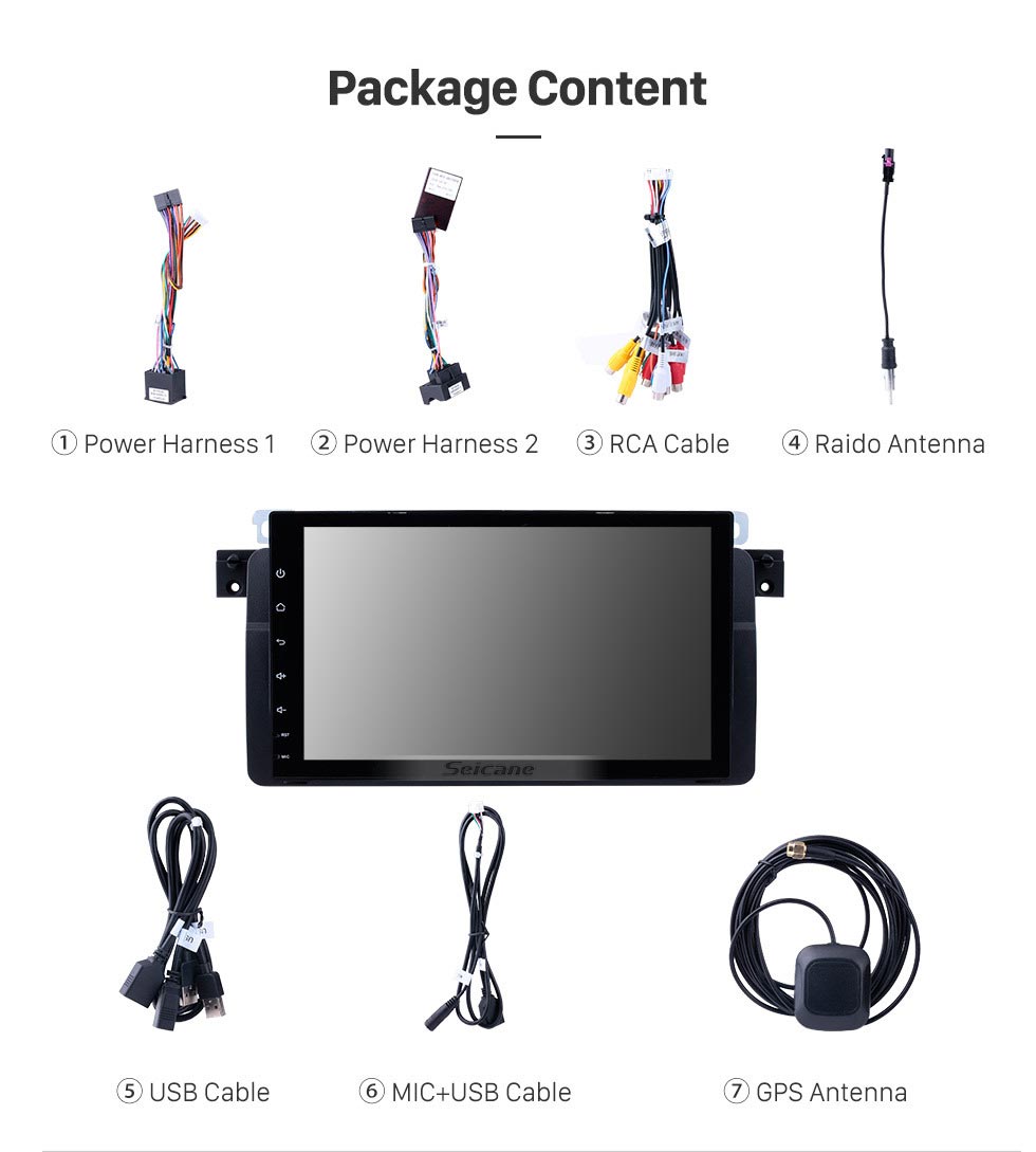 Seicane 9 inch HD 1024*600 touchscreen for 1998-2006 BMW 3 Series M3 E46 316i 318i 320i 323i 325i Android 9.0 Radio GPS Navigation System with WiFi Bluetooth Mirror Link Seicane 9 inch HD 1024*600 touchscreen for 1998-2006 BMW 3 Series M3 E46 316i 318i 320i 323i 325i Android 9.0 Radio GPS Navigation System with WiFi Bluetooth Mirror Link