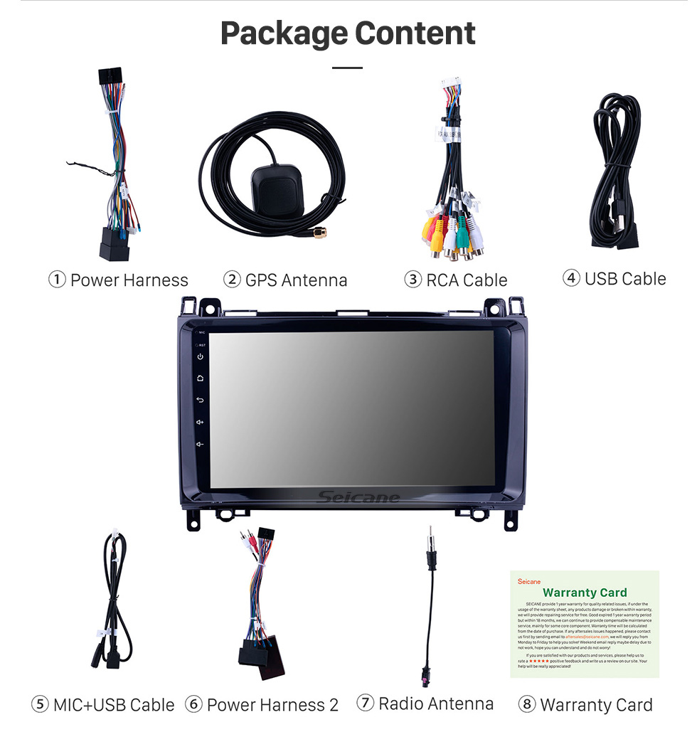 Seicane 2004-2012 Mercedes Benz B Klasse W245 B150 B160 B170 B180 B200 B55 Android 9.0 Radio 9 Zoll 1024 * 600 Touchscreen Bluetooth Musik Multimedia Navigationssystem WiFi Mirror Link 1080P Video