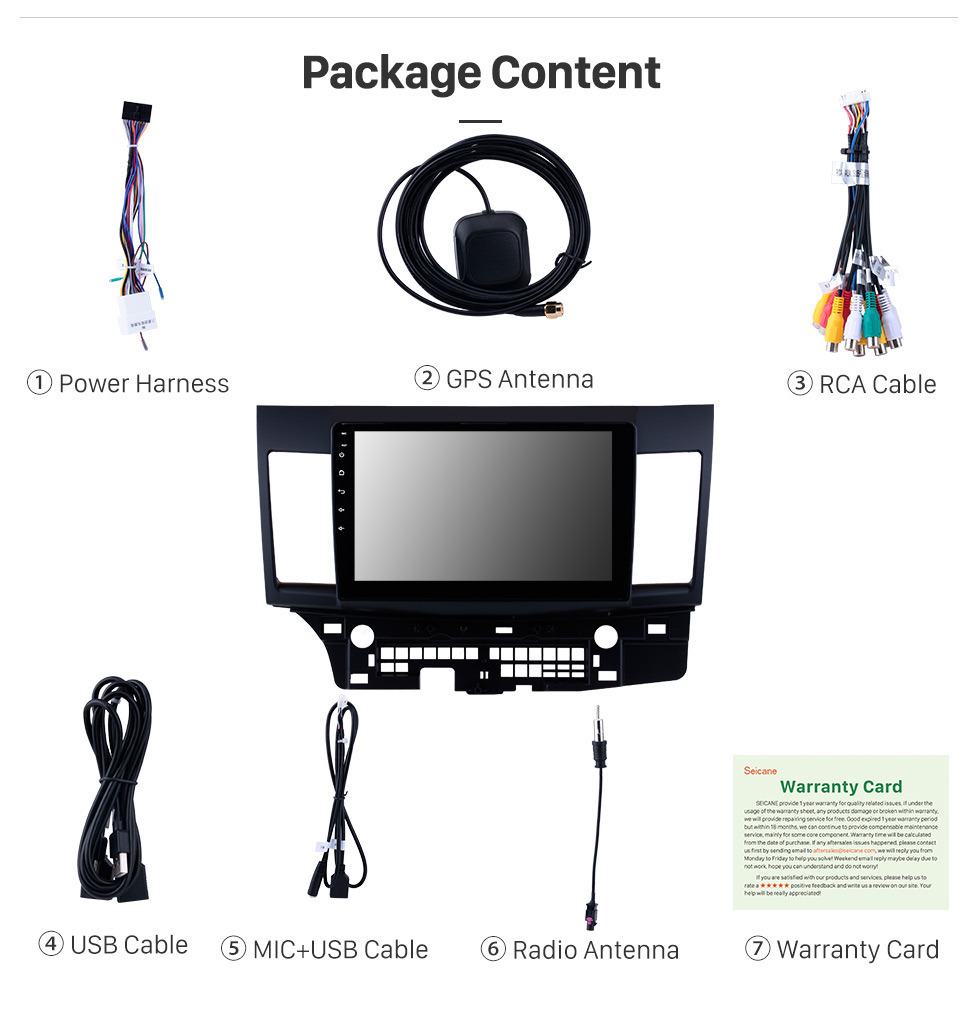 Seicane 10,1 polegadas Android 9.0 Rádio sistema de navegação GPS para 2007-2015 Mitsubishi LANCER com espelho Link Bluetooth HD 1024 * 600 tela sensível ao toque OBD2 DVR Retrovisor câmera TV 1080P Vídeo USB Controle de volante Seicane 10,1 polegadas Android 9.0 Rádio sistema de navegação GPS para 2007-2015 Mitsubishi LANCER com espelho Link Bluetooth HD 1024 * 600 tela sensível ao toque OBD2 DVR Retrovisor câmera TV 1080P Vídeo USB Controle de volante