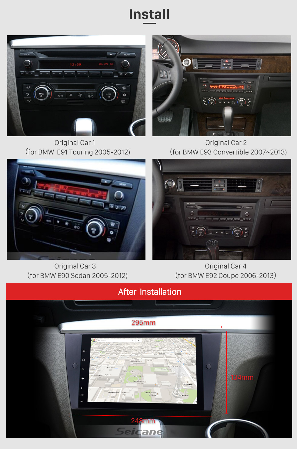 Seicane Android 9.0 Car Multimedia player 9 inch GPS Navugation Radio 2005-2012 for BMW 3 Series E92 E93 E90 support Mirror Link Rearview Camera 3G/4G WIFI Bluetooth Music DVD 1080P Seicane Android 9.0 Car Multimedia player 9 inch GPS Navugation Radio 2005-2012 for BMW 3 Series E92 E93 E90 support Mirror Link Rearview Camera 3G/4G WIFI Bluetooth Music DVD 1080P