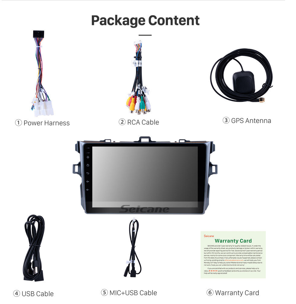 Seicane 9 inch 1024*600 Touchscreen Android 9.0 2006 2007 2008 2009 2010 2011 Toyota Corolla Radio GPS Navigation System Bluetooth Rearview Camera Steering Wheel Control 3G WIFI 1080P Seicane 9 inch 1024*600 Touchscreen Android 9.0 2006 2007 2008 2009 2010 2011 Toyota Corolla Radio GPS Navigation System Bluetooth Rearview Camera Steering Wheel Control 3G WIFI 1080P