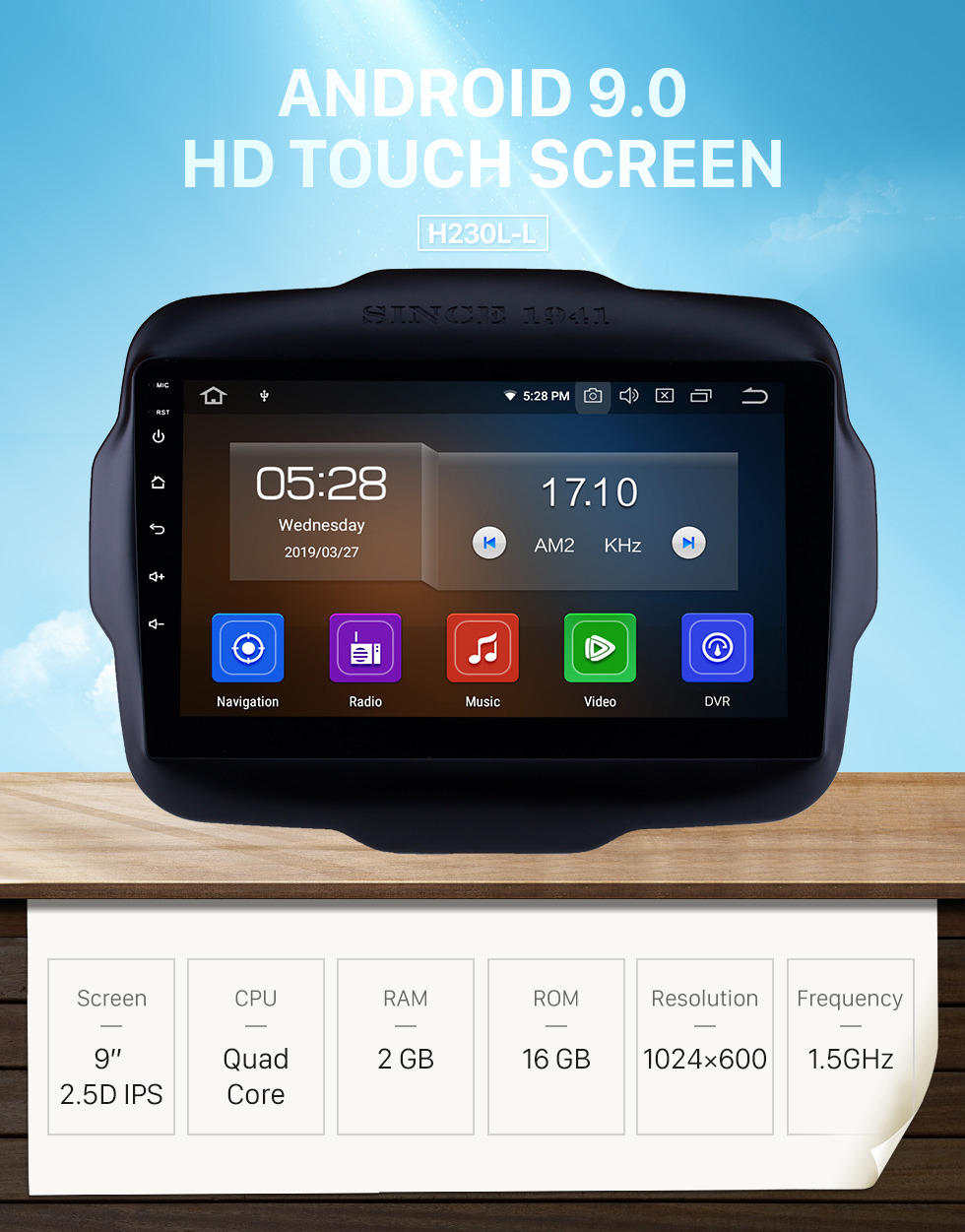 Seicane 9 inch Android 9.0 2016 Jeep Renegade HD Touch Screen Radio GPS Navigation System Support WIFI 3G Bluetooth Music USB OBD2 AUX Backup Camera DVR Steering Wheel Control Seicane 9 inch Android 9.0 2016 Jeep Renegade HD Touch Screen Radio GPS Navigation System Support WIFI 3G Bluetooth Music USB OBD2 AUX Backup Camera DVR Steering Wheel Control