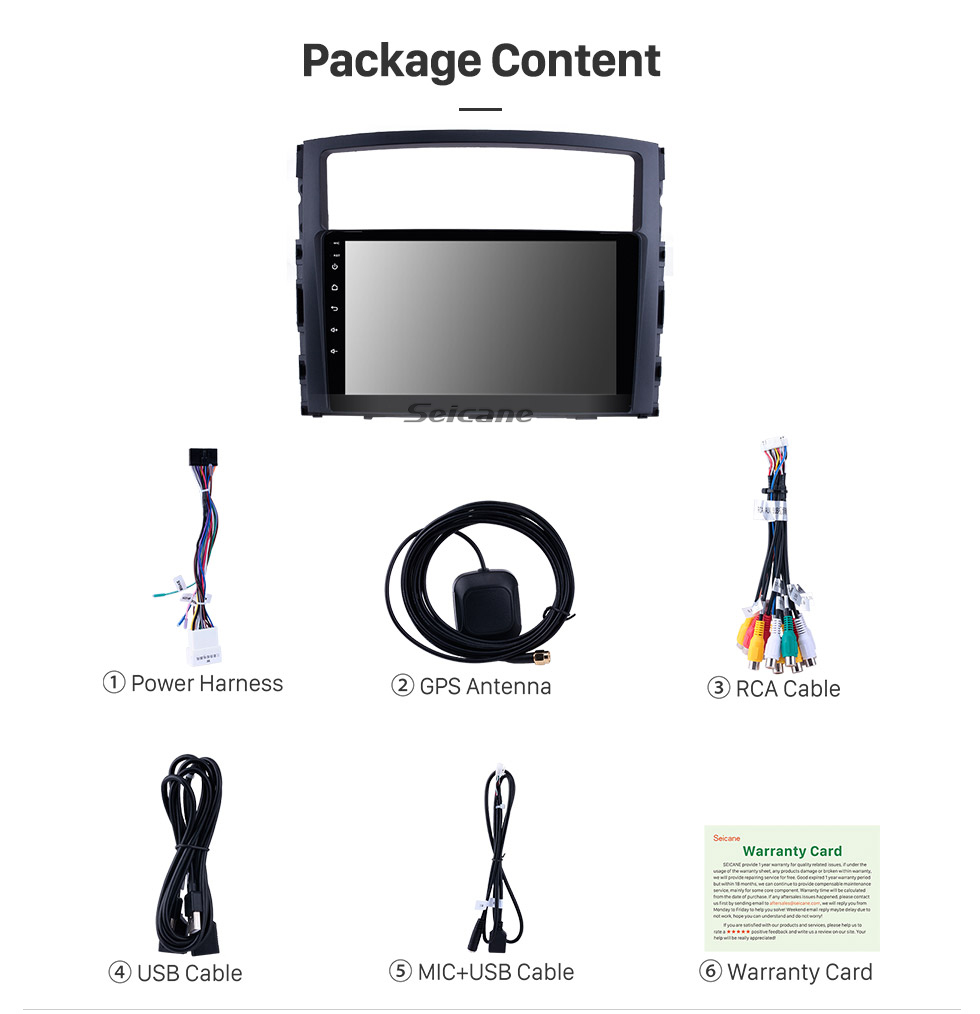 Seicane 9 Inch 2006-2017 MITSUBISHI PAJERO V97/V93 HD Touchscreen GPS Navigation System Android 9.0 Radio Support Bluetooth OBDII Rear Camera AUX Steering Wheel Control USB 1080P Mirror Link 3G/4G WiFi TPMS DVR USB Seicane 9 Inch 2006-2017 MITSUBISHI PAJERO V97/V93 HD Touchscreen GPS Navigation System Android 9.0 Radio Support Bluetooth OBDII Rear Camera AUX Steering Wheel Control USB 1080P Mirror Link 3G/4G WiFi TPMS DVR USB